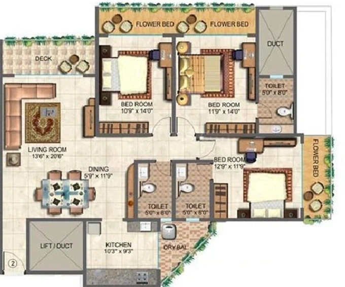 3 BHK Flat in Ajmera Iconic in Kandivali East, Mumbai - Image 846998