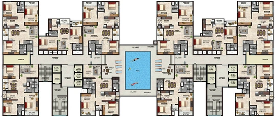 Floor Plan of Dion Twin Towers in Cuttack, Bhubaneswar - Image 259066