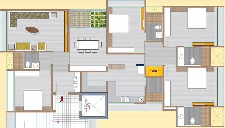 4 BHK Flat in Ajmera Enigma in Thaltej, Ahmedabad - Image 849897