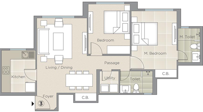 2 BHK Flat in Hiranandani Estate Pelican in Thane West, Thane - Image 840066