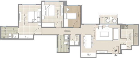2.5 BHK Flat in Hiranandani Estate Pelican in Thane West, Thane - Image 840068