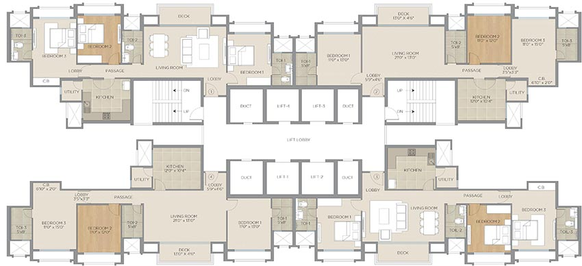 Floor Plan of Hiranandani Glenwood in Hiranandani Estate, Thane - Image 240883