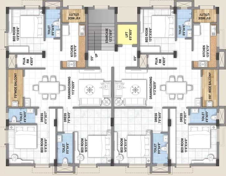 Floor Plan of Sri Raghunath Enclave in Saheed Nagar, Bhubaneswar - Image 259559