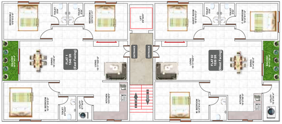 Floor Plan of Nirvana Crosstown in Bachupally, Hyderabad - Image 124466