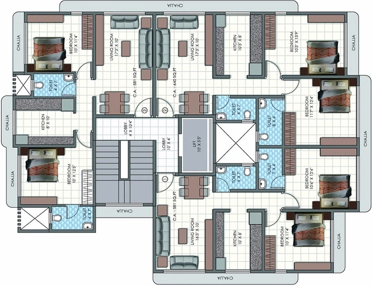 Floor Plan of PCPL Navchandrakunj in Goregaon West, Mumbai - Image 297596