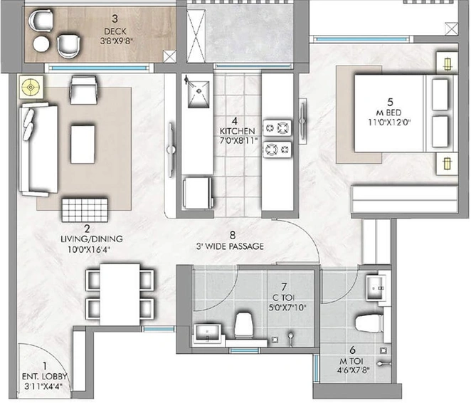 1 BHK Flat in Rustomjee Urban Woods in Dombivli, Thane - Image 840111