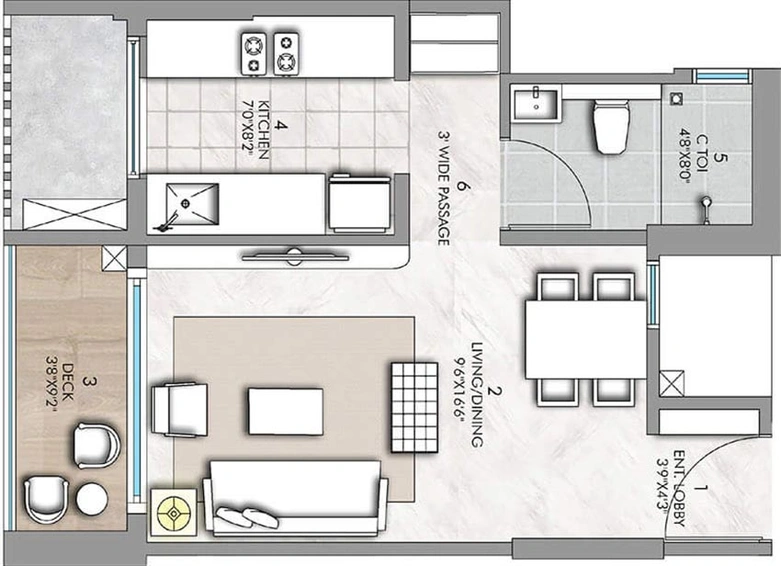 1 RK Flat in Rustomjee Urban Woods in Dombivli, Thane - Image 840110
