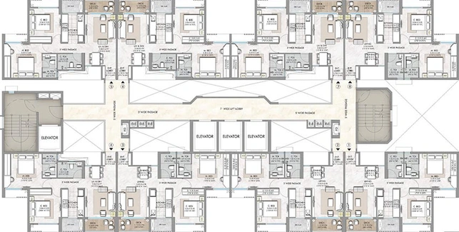 Floor Plan of Rustomjee Urban Woods in Dombivli, Thane - Image 240931