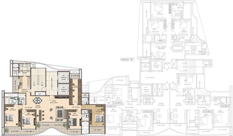 Floor Plan of Rustomjee Elita in Juhu, Mumbai - Image 304912