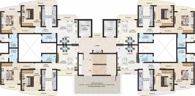 Floor Plan of Adityaraj Purnima Pride in Vikhroli East, Mumbai - Image 254025