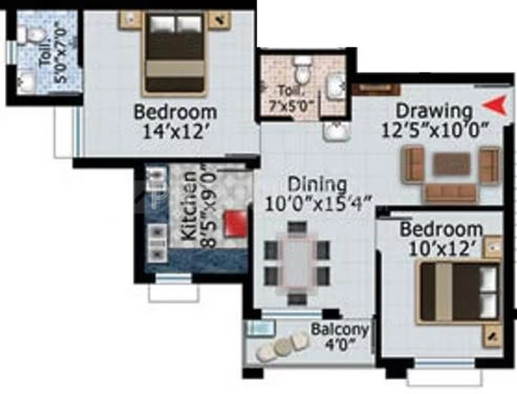 2 BHK Flat in Shuvam Daitari Enclave in Patia, Bhubaneswar - Image 847151