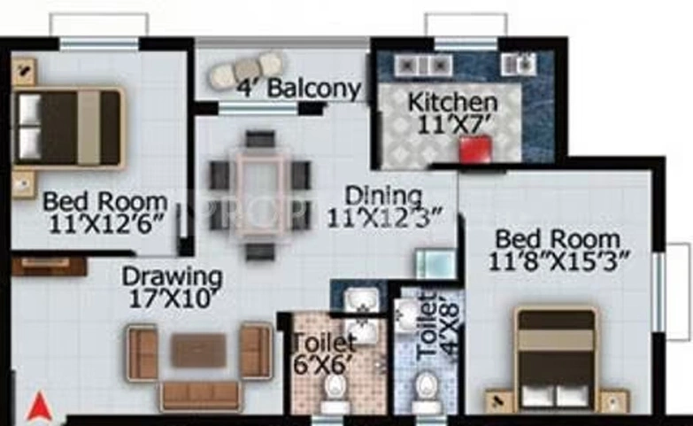 2 BHK Flat in Shuvam Daitari Enclave in Patia, Bhubaneswar - Image 847152