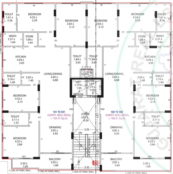 Floor Plan of Vyansi Aurra Sky in Paldi, Ahmedabad - Image 129418
