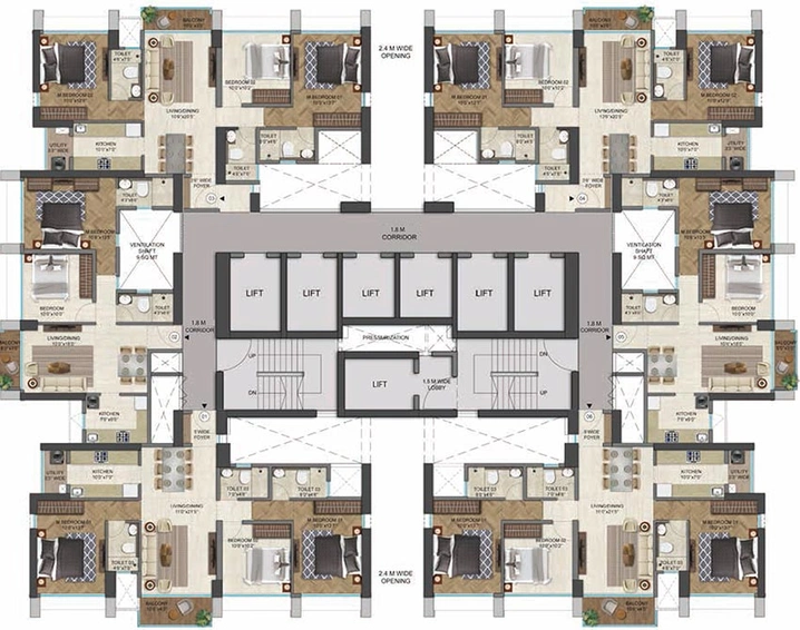 Floor Plan of Runwal Lands End in Thane West, Thane - Image 241038