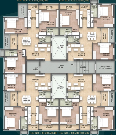 Floor Plan of TM Urban Ville in BJB Nagar, Bhubaneswar - Image 256218