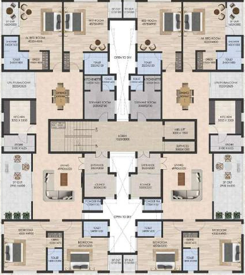 Floor Plan of TM Chandralok Crest in BJB Nagar, Bhubaneswar - Image 256161