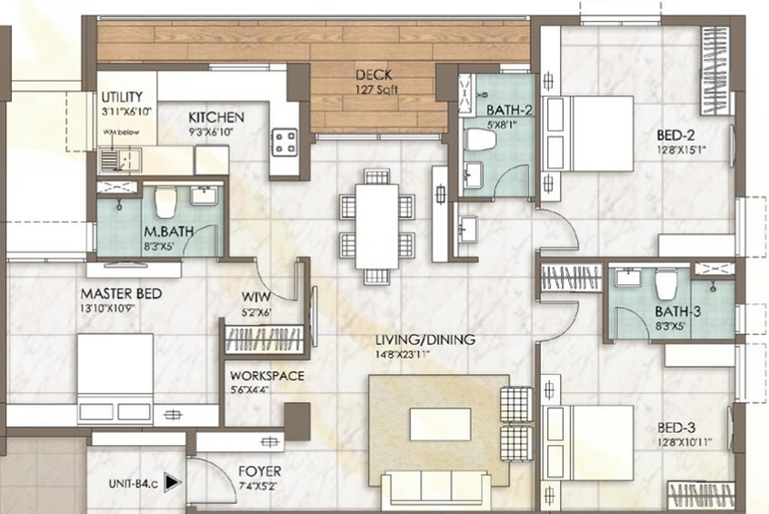 3 BHK Flat in Kochar Jewel in Velachery, Chennai - Image 786375