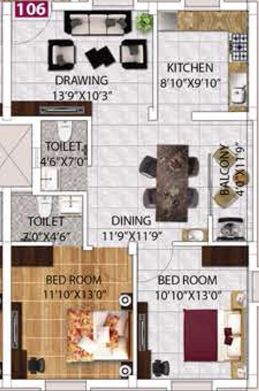 2 BHK Flat in Aastik Asharaya in Kalarahanga, Bhubaneswar - Image 849367