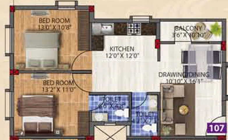 2 BHK Flat in Aastik Aspire in Patia, Bhubaneswar - Image 848045
