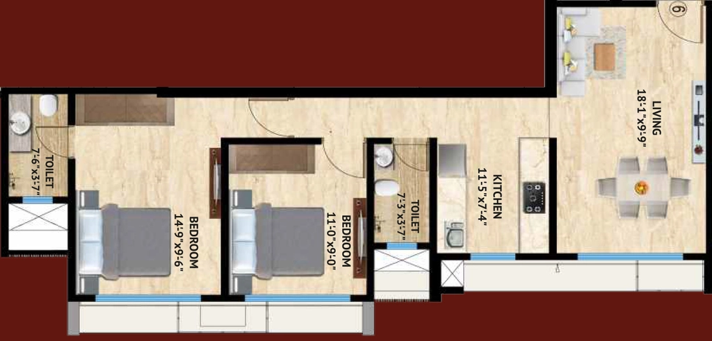 2 BHK Flat in Harasiddh Viraaj in Malad East, Mumbai - Image 847477