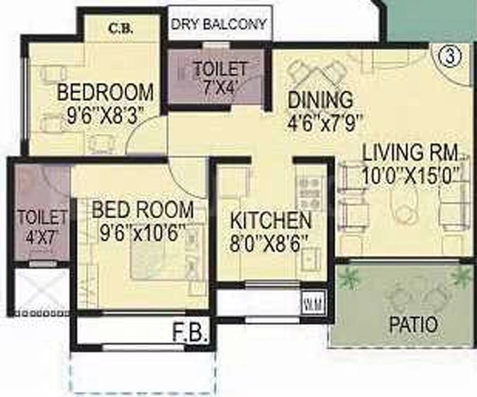 2 BHK Flat in Harasiddh Rutu Riverside Estate in Kalyan West, Thane - Image 836183