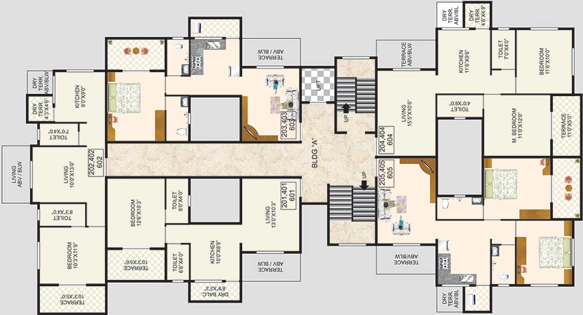 Floor Plan of Jhamtani Ace Aura in Thergaon, Pune - Image 351017