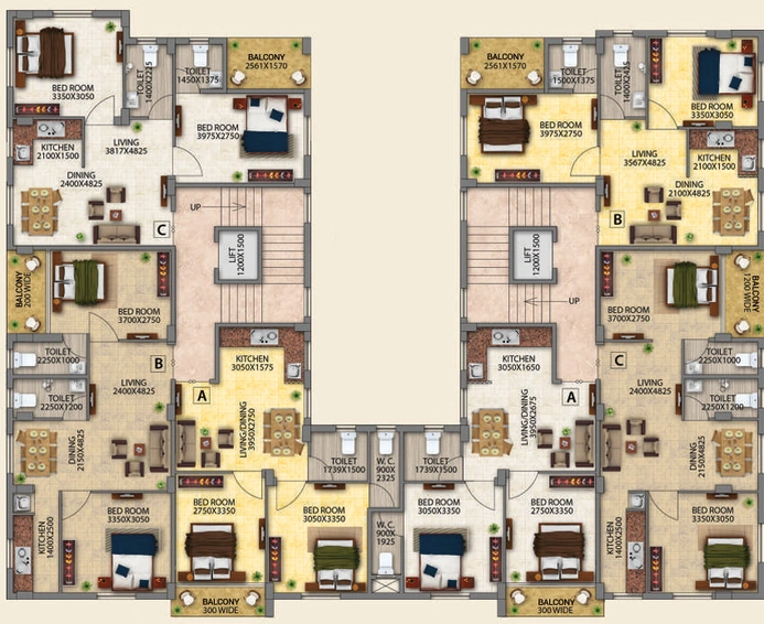 Floor Plan of Ambey Green in New Town, Kolkata - Image 232744