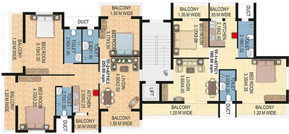 Floor Plan of MSK MK Residency in Taleigao, Goa - Image 236414
