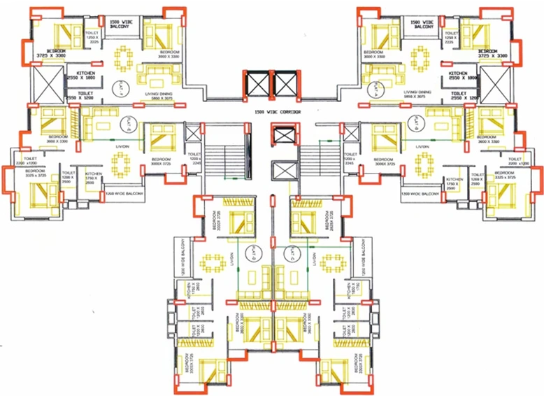 Floor Plan of KGC Solitaire 20 in New Town, Kolkata - Image 233312
