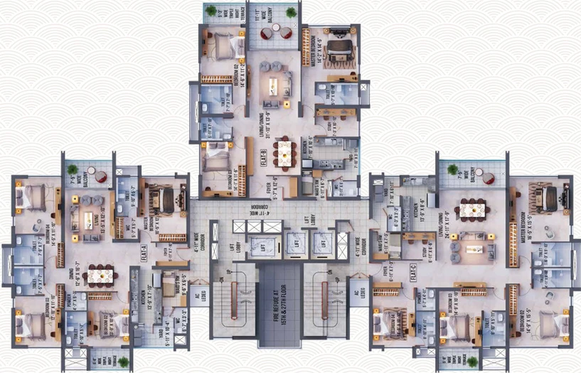 Floor Plan of Merlin Niyasa in EM Bypass, Kolkata - Image 233357