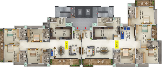 Floor Plan of ABAD Signature in Maradu, Kochi - Image 245724