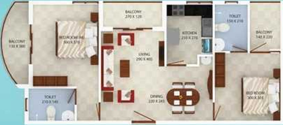 2 BHK Flat in ABAD Spice Bay in Kochangadi, Kochi - Image 842949