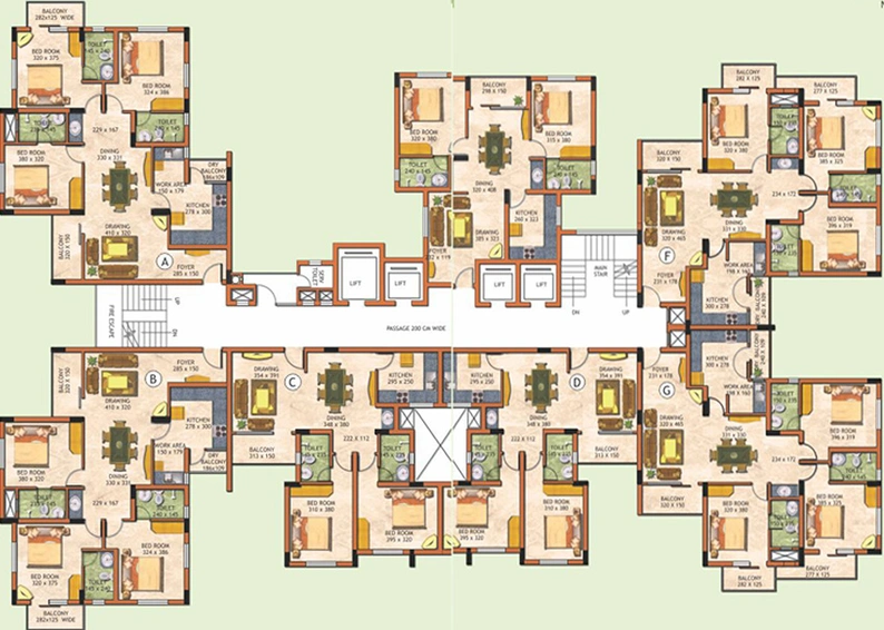 Floor Plan of ABAD The Chancellor in Judgemukku, Kochi - Image 245745