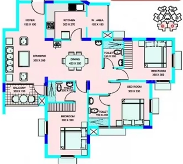 3 BHK Flat in ABAD Oriental Gardens in Kaloor, Kochi - Image 843162