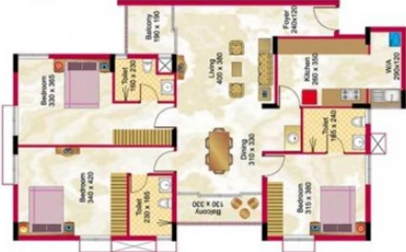 3 BHK Flat in ABAD Casablanca in Vazhakkala, Kochi - Image 843099