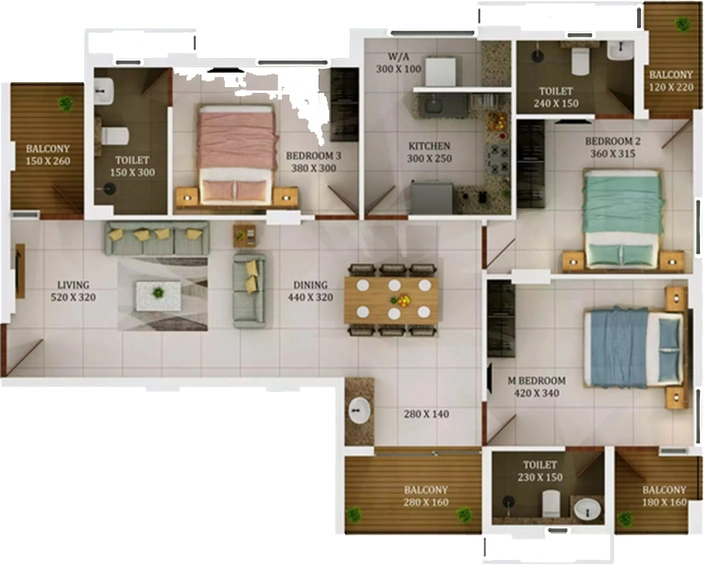 3 BHK Flat in Asset Samskriti in Kanayannur, Kochi - Image 853471