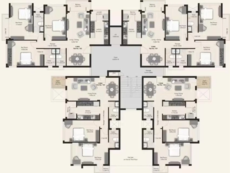 Floor Plan of Kamat Crest in Porvorim, Goa - Image 234868