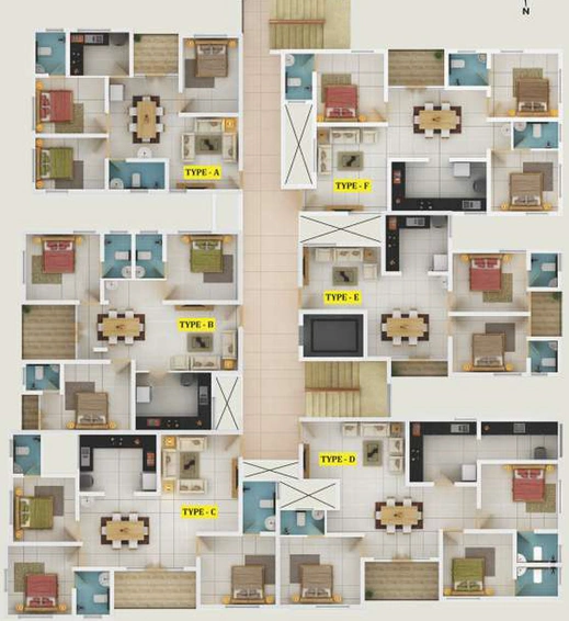 Floor Plan of Trinity Green Ark in Palarivattom, Kochi - Image 263671