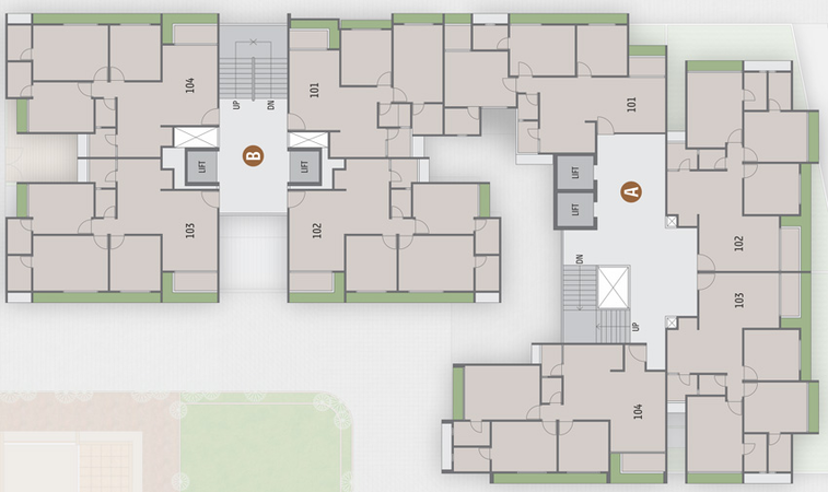 Floor Plan of Harvi Helenium in South Bopal, Ahmedabad - Image 126253