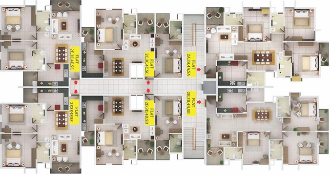 Floor Plan of Trinity Citadel in Kadavanthra, Kochi - Image 273214