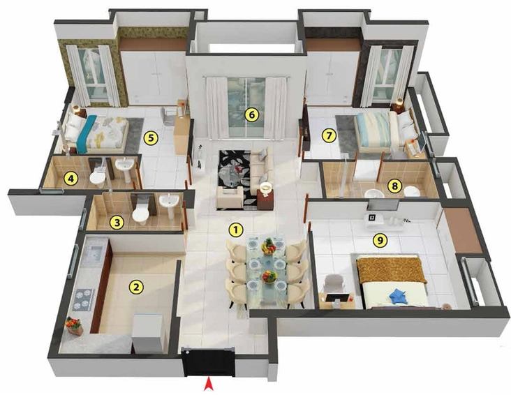 3 BHK Flat in Merlin Next in Behala, Kolkata - Image 836576