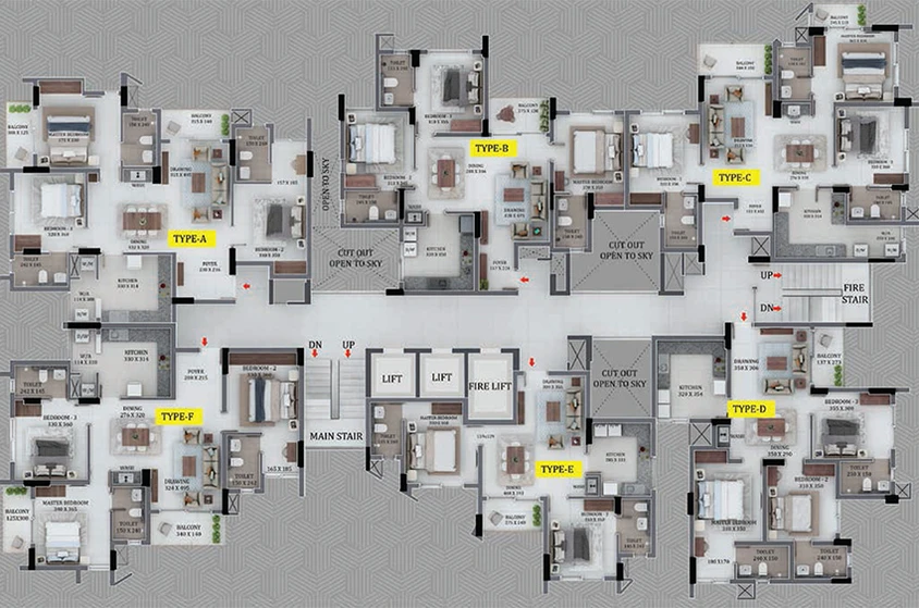Floor Plan of Skyline Hilltop in Edappally, Kochi - Image 278214