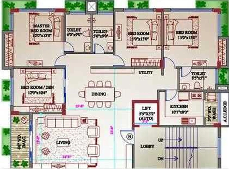 4 BHK Flat in Orbit Shankar Apartments in New Alipore, Kolkata - Image 836884