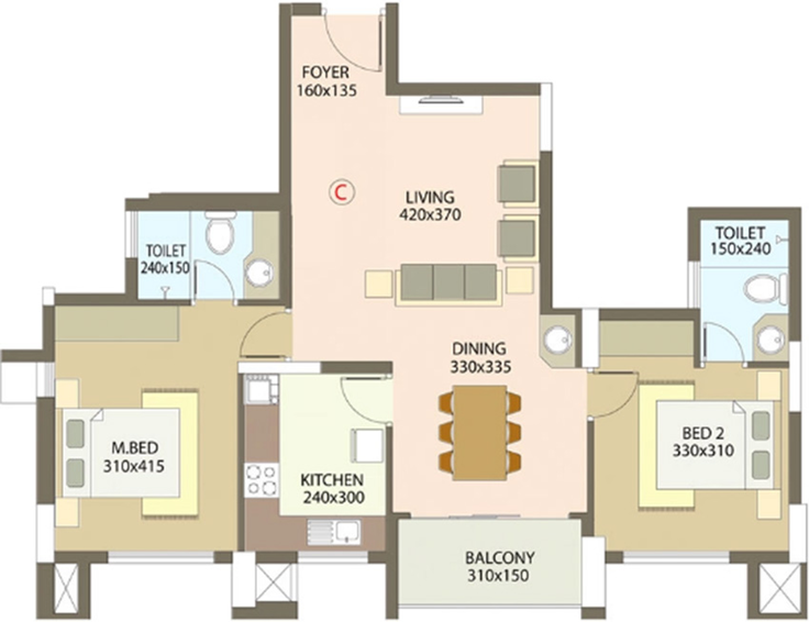 2 BHK Flat in Skyline Princeton in Kakkanad, Kochi - Image 857614