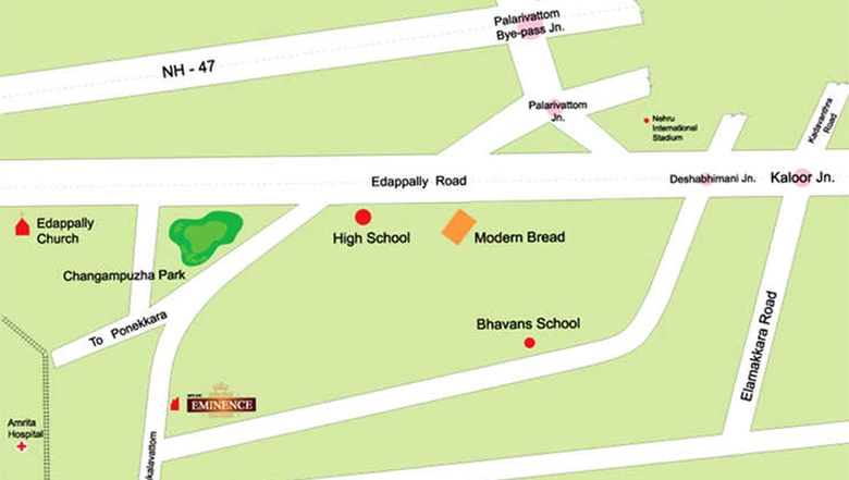 Location of Skyline Eminence in Edappally, Kochi - Image 278192