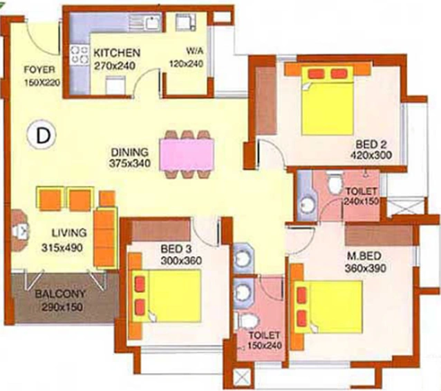 3 BHK Flat in Skyline Columbia in Kakkanad, Kochi - Image 857572