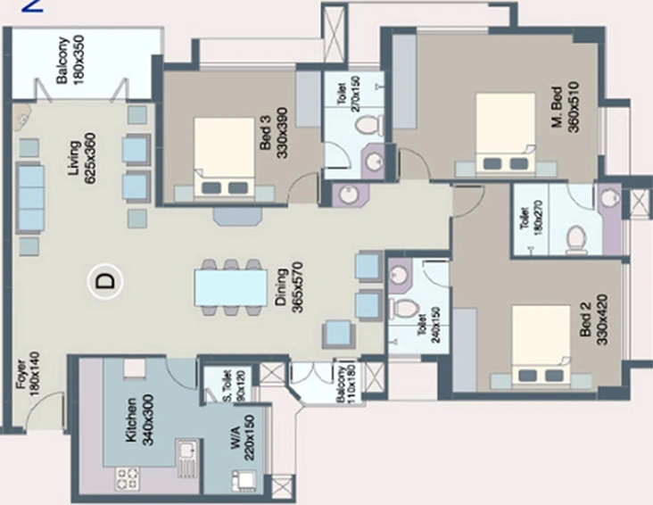 3 BHK Flat in Skyline Sylvania in Kakkanad, Kochi - Image 857631