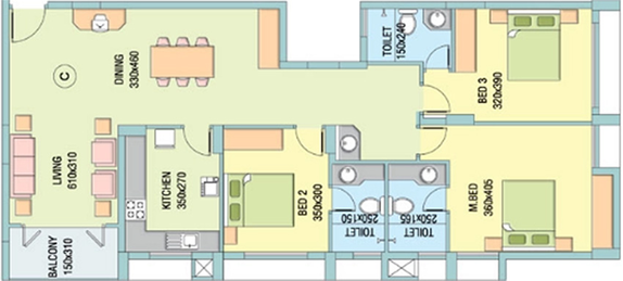 3 BHK Flat in Skyline Palmtop in Kakkanad, Kochi - Image 857610
