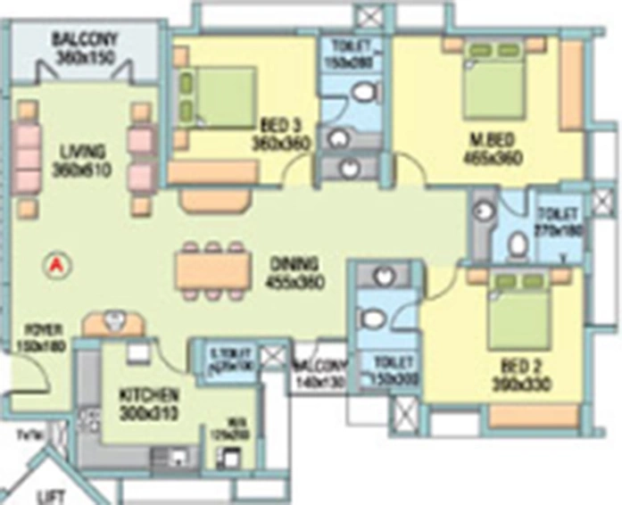 3 BHK Flat in Skyline Palmtop in Kakkanad, Kochi - Image 857611