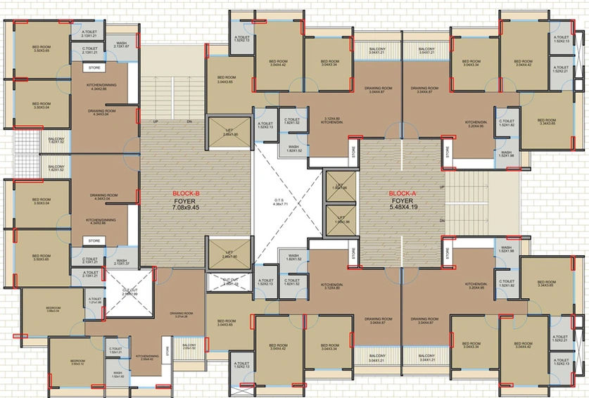 Floor Plan of Regalia Orane in Ghuma, Ahmedabad - Image 124673